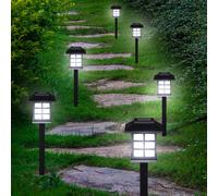 DEUBA® Set de 24 lampes solaires piquet pour jardin 8h autonomie lumière extérieur LED avec interrupteur crépusculaire