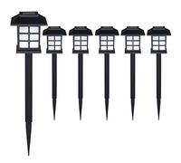 Deuba® Set de 6 lampes solaires piquet pour jardin 8h autonomie lumière extérieur LED avec interrupteur crépusculaire