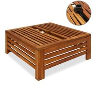 DEUBA Cache pied de parasol Table d´appoint extérieur en bois d'acacia 62x62x25cm diam. max. 9cm meuble jardin terrasse