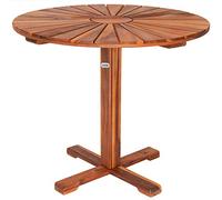 Table de jardin appoint balcon terrasse bar bois d'acacia huilé Ø 70,5cm brun