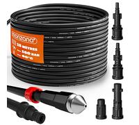 DEUBA Tuyau Déboucheur Canalisation 15m - Nettoyeur Haute Pression 160 Bar avec 4 Adaptateurs - Compatible Karcher K2 K3 K4 K5 K6 K7 - Furet Déboucheur Canalisation