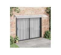 vidaXL Auvent de porte Marquise solaire avec support 350×75 cm Gris et transparent polycarbonate