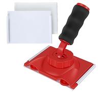Deuson Coupe-bordure de couleur, revêtement en plastique, coupe-bordure, peinture murale réglable avec poignée rotative et 2 brosses éponges, pinceau de peinture à la main pour mur, plafond, porte