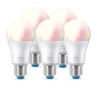 Deutsche Telekom WiZ Tunable White and Color Lot de 5 ampoules LED E27 (806 lm), 60 W avec 16 millions de couleurs ou lumière chaude à blanc froid à intensité variable