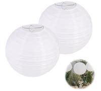 Deux abat-jour ronds en papier blanc de 30 cm, lanternes décoratives pour mariage/anniversaire, décorations intérieures/extérieures.