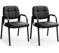 Deux chaises de conférence modèle B0CPJ6LBYJ, revêtues, de couleur noire