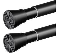 Deux fixations télescopiques noires à encastrer pour rails de rideau de douche, sans perçage - installation facile pour la salle de bains et la cuisine - 1105-200 cm