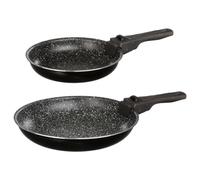 Deux poêles en aluminium avec surface antiadhésive en pierre, 20 cm, 26 cm