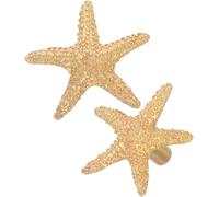 Deux poignées de placard en laiton en forme d'étoile, avec trous, de style côtier, pour portes de placard. Accessoires rétro pour meubles, notamment comme boutons de placard