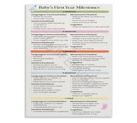 Development Milestones Poster First Year Chart with Gross electronic starter Fine electronic starter Speech and Social Skills Guide for Parents(Unframed,16x24inch(40x60cm))