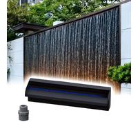 Déversoir Cascade Personnalisable de 132 cm (52 Pouces) pour bassins et Jardins extérieurs, Fontaine d'eau Noire pour Villas, piscines et Cours arrière, idéal pour de Magnifiques Jeux d'eau.