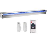 Déversoir de cascade de piscine LED coloré en acier inoxydable 120 x 11,5 x 8 cm