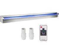 Déversoir de cascade de piscine LED coloré en acier inoxydable 151 x 11,5 x 8 cm
