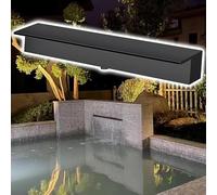 Déversoir de Cascade en Acier Inoxydable résistant à la Rouille, Bec de 20 cm pour Bassin de Jardin, décoration extérieure, Fontaine Noire, idéal pour l'aménagement paysager de terrasse.