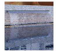 Déversoir de cascade extérieur - Kit de bec de cascade encastré pour piscine murale, déversoir de fontaine extérieure pour terrasse, patio et aménagement paysager, conception en acier inoxyd