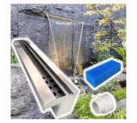 Déversoir de cascade extérieur - Kit de boîte de déversoir de fontaine de piscine en acier inoxydable, cascade encastrée murale, bec de cascade réglable pour jardin extérieur, pour la décora