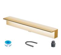 Déversoir de cascade extérieur - Kit de déversoir de cascade robuste en acier inoxydable pour bassin et étang, avec accessoires, fontaine de piscine extérieure, jet d'eau pour jeux d'eau sur