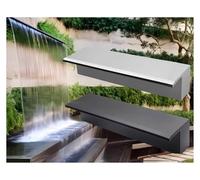Déversoir de cascade extérieur - Kit de déversoir de cascade robuste en acier inoxydable pour bassins, fontaines, jardins et décoration intérieure/extérieure (acier inoxydable, largeur de so