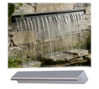 Déversoir de Cascade Extra Long 82 76 50 48 36 24 20 Pouces, Fontaine décorative pour Piscine extérieure, kit de Cascade encastrée avec connecteur pour Patio et Jardin (argenté 26" (66 cm))
