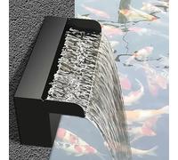 Déversoir en Acier Inoxydable Noir, Fontaine décorative pour intérieur et extérieur, Jardin, terrasse, Cour, Piscine, Effet Cascade.