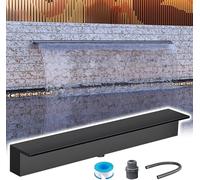 Déversoir en Acier Inoxydable pour fontaines d'intérieur et d'extérieur, 180 cm (Noir), kit de décoration pour Jardin, terrasse et Cour arrière