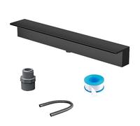 Déversoir En Cascade Pour Piscine Pour Bassins De Jardin, En Acier Inoxydable Décoration Aquatique À Encastrer Dans Le Mur Kit De Fontaine Pour Terrasse, Jardin(Zwart,20cm)