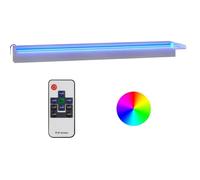 Déversoir pour cascade - ASHATA - 90 cm - Acier inoxydable brossé - LED RVB - 8,4 W