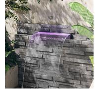 Déversoir pour cascade - Maison Exclusive - Acrylique 60 cm - LED RVB avec télécommande - Gris/transparent