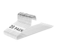 Devesanter Lot de 20 cintres pour pantalons/manteaux à extrémité ouverte, antirouille chromés, antidérapants, peu encombrants, faciles à utiliser pour pantalons, jeans, pantalons (blanc)