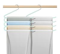 Devesanter Lot de 3 cintres antidérapants en acier inoxydable pour économiser de l'espace - pour pantalons, jeans, écharpes - Vert