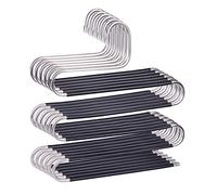 devesanter Lot de 6 cintres antidérapants en Forme de S en Acier Inoxydable pour Pantalons, Jeans, écharpes, Pantalons à Suspendre - Noir