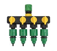 Déviateur Eau 4 Voies Robinet Jardin Connecteur Rapide | Distribution pour versatile, 4 sorties indépendantes, contrôle pour précis du débit, pour idéal jardinage intensif