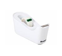 Scotch Dévidoir de ruban adhésif C18 Blanc + 1 rouleau de ruban adhésif Magic 19 mm x 33 m