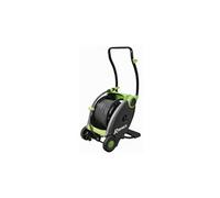 Ribimex PRDP41 Enrouleur de Tuyau Automatique sur Roues avec rembobinage à pédale du Tuyau ACQUAFOOT 40 m, Gris/Vert