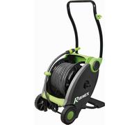 Ribimex PRDP41 Enrouleur de Tuyau Automatique sur Roues avec rembobinage à pédale du Tuyau ACQUAFOOT 40 m, Gris/Vert