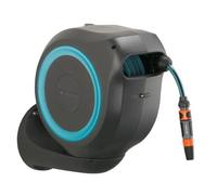 Gardena Enrouleur de tambour RollUp M – Montage mural, tuyau 20 m – Turquoise 18610-20