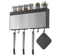Dévidoir avec porte-épices - METALTEX - 5 usages - 6 crochets - TANGO - Inox