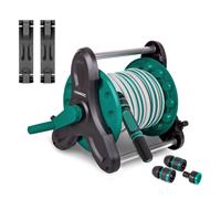 Dévidoir avec tuyau 15m | Raccords de tuyau et de robinet incl.