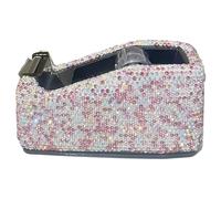 Dévidoir de ruban à strass, coupe-ruban de bureau à paillettes pour emballage cadeau et utilisation au bureau, petit support de ruban en cellulose, accessoire de papeterie de bureau en cristal