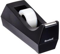 Dévidoir de ruban adhésif C38 Scotch noir + ruban Scotch Crystal, 1rouleau, 19mm x 10m