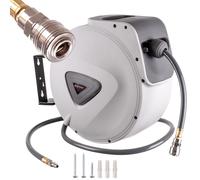 Enrouleur automatique pour tuyaux pneumatiques avec tuyau de 15 m et connecteur de tuyau de 1,4 m avec raccord rapide TC Technic HR091515