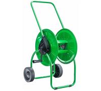 WERKA PRO, Dévidoir sur Roues Métal Pratique et Résistant aux Intempéries pour Jardin, Capacité de 40m de Tuyau avec Raccords Automatiques, Design Élégant, Taille 40m, Couleur Métal