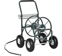 Outsunny DšŠvidoir sur Roues 70 m - dšŠvidoir mšŠtal - dšŠvidoir Chariot - Enrouleur Tuyau d'arrosage - poignšŠe antidšŠrapante, Panier Rangement - mšŠtal Vert