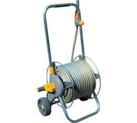 Dévidoir métallique Hozelock avec 30m de tuyau et buse de pulvérisation, raccords - 2436P0000