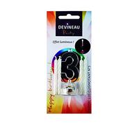 Devineau 1050403 Set de 4 Bougies Anniversaire Chiffre 3 LED Clignotant Paraffine Multicolore 7,5 x 3,4 x 17 cm