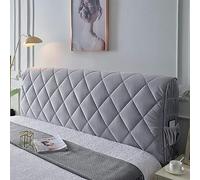 DEVINK Tête de lit multifonctionnelle capitonnée triangulaire, décorative pour, dossier ergonomique, coussin mural, appui-tête portable, protection murale, avec housse amovible en velours côtelé gris