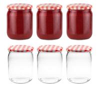 Devitre Lot de 6 bocaux à confiture avec couvercles et étiquettes 540 ml