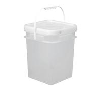 DEVNWIGMO Seau à Peinture pour Stockage avec Couvercle Sécurisé Organisateur de Pigments Carré Seau de Mélange Alimentaire Rangement Pratique en PP Adapté à L'O, Clair, 13l