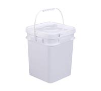 DEVNWIGMO Seau à Peinture pour Stockage avec Couvercle Sécurisé Organisateur de Pigments Carré Seau de Mélange Alimentaire Rangement Pratique en PP Adapté à L'O, Blanc, 13l