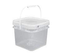DEVNWIGMO Seau à Peinture pour Stockage avec Couvercle Sécurisé Organisateur de Pigments Carré Seau de Mélange Alimentaire Rangement Pratique en PP Adapté à L'O, Clair, 8l